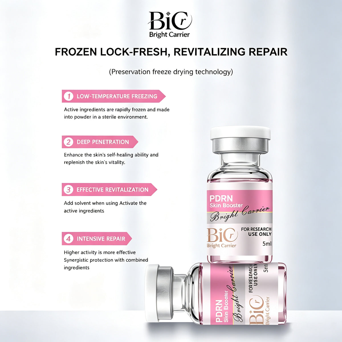 BIC PDRN Skin Booster 5ml×5 Vials Anti-Aging Microneedle Serum